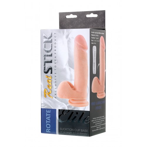 Ротатор TOYFA RealStick Elite, реалистичный, на присоске, SoftSkin, телесный, 7 режимов ротации17 см