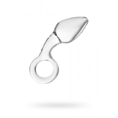 Анальная втулка Sexus Glass, стекло, прозрачная, 14,5 см, Ø 4 см с кольцом
