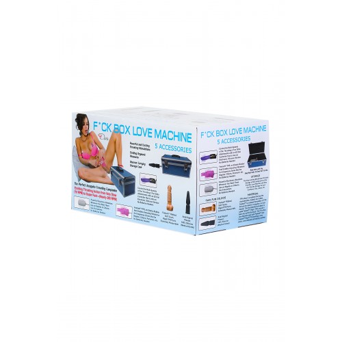 Секс-машина, Diva, Fuck Box c двумя насадками, металл, синий, 39 см