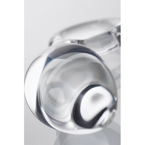Анальная втулка Sexus Glass, стекло, прозрачная, 14,5 см, Ø 4 см с кольцом