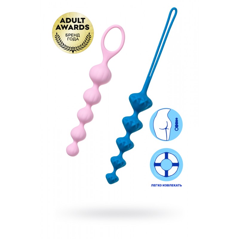 Набор анальных цепочек Satisfyer Beads, силикон, ассорти, 27 см.