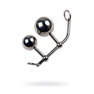 Стринги с двумя шарами, TOYFA Metal, серебристые