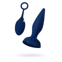Анальная вибровтулка OPlay Unico с пультом ДУ, силикон, синий, 13,5 см.