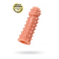 Насадка KOKOS  с дополнительной стимуляцией, реалистичная,TPR, телесный, 12.7 см с шипами