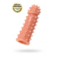 Насадка KOKOS  с дополнительной стимуляцией, реалистичная,TPR, телесный, 14.7 см с выступами