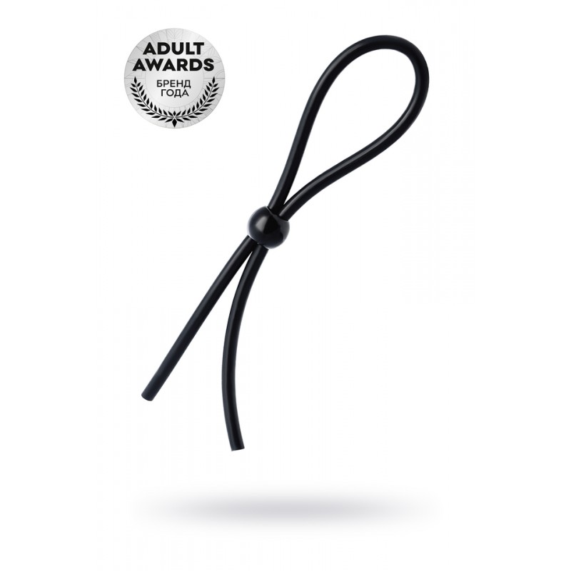 Лассо на пенис A-toys by TOYFA с одной бусиной, силикон, черное, 19,5 см