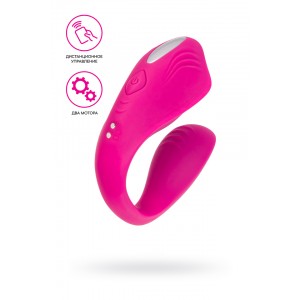 Вибратор для пар A-TOYS Cobrum, силикон, розовый, 9,6 см