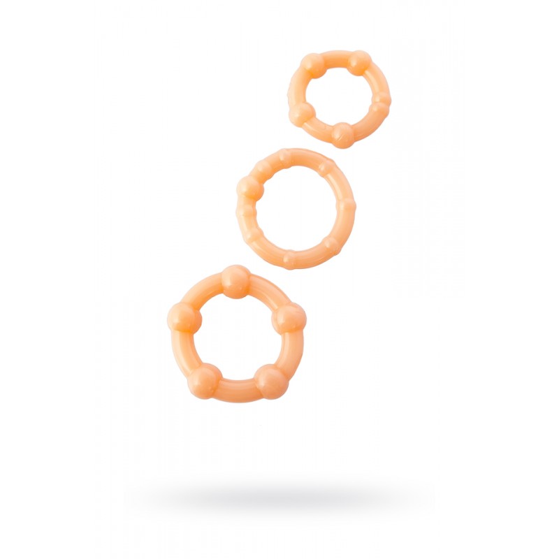 Набор колец 3шт., TOYFA, PVC, телесный