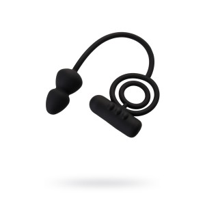 Анальная пробка Erotist с дополнительной стимуляцией, силикон, черная (иной угол)