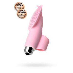 Вибронасадка на палец JOS TWITY для прелюдии, силикон, пудровая, 10,2 см (иной угол)