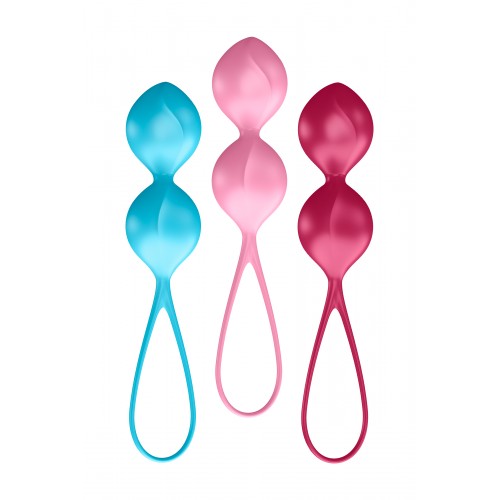Набор вагинальных шариков Satisfyer  Balls C03 Double, Силикон, Ассорти, Ø 3  см