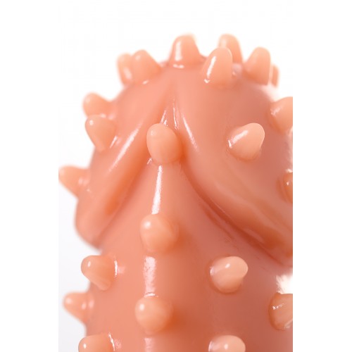 Насадка KOKOS  с дополнительной стимуляцией, реалистичная,TPR, телесный, 12.7 см с шипами