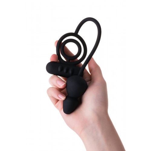 Анальная пробка Erotist с дополнительной стимуляцией, силикон, черная