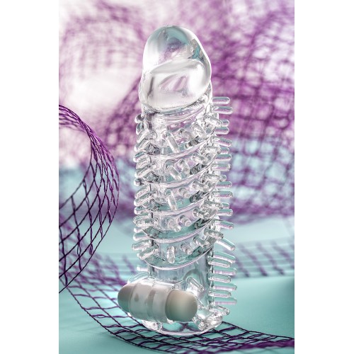 Насадка на пенис TOYFA A-Toys с вибропулей, TPR, прозрачная, 13,4 см.