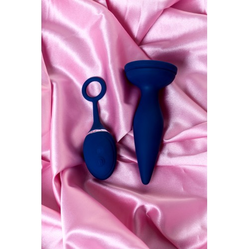 Анальная вибровтулка OPlay Unico с пультом ДУ, силикон, синий, 13,5 см.