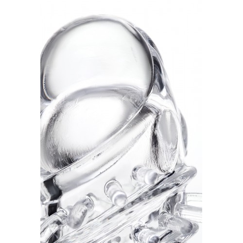 Насадка на пенис TOYFA A-Toys с вибропулей, TPR, прозрачная, 13,4 см.