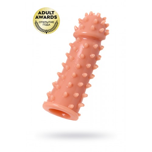 Насадка KOKOS  с дополнительной стимуляцией, реалистичная,TPR, телесный, 14.7 см с выступами