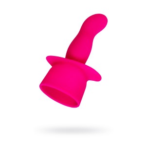 Насадка для массажера Love Magic, силикон, розовая, 12 см (иной угол)