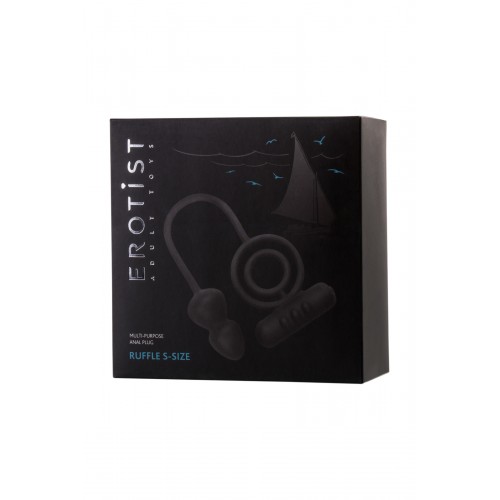 Анальная пробка Erotist с дополнительной стимуляцией, силикон, черная