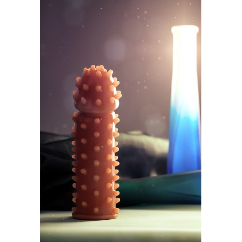 Насадка KOKOS  с дополнительной стимуляцией, реалистичная,TPR, телесный, 12.7 см с шипами