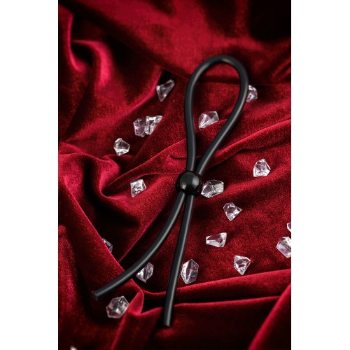 Лассо на пенис A-toys by TOYFA с одной бусиной, силикон, черное, 19,5 см