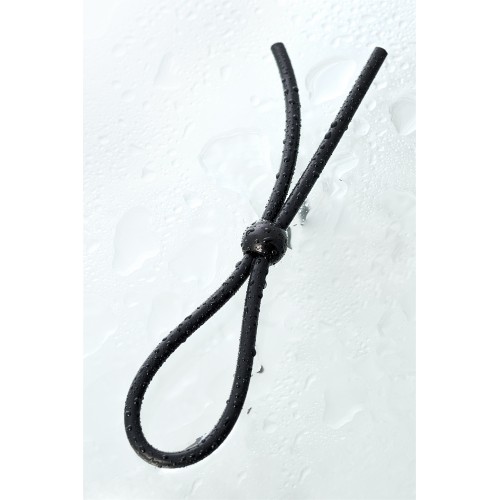 Лассо на пенис A-toys by TOYFA с одной бусиной, силикон, черное, 19,5 см