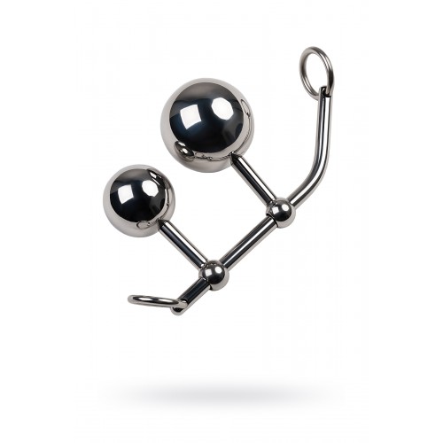 Стринги с двумя шарами, TOYFA Metal, серебристые