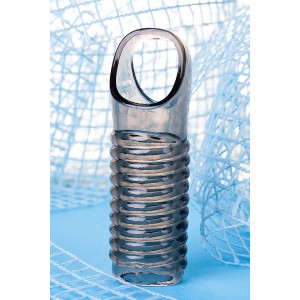 Насадка ToyFa XLover, для увеличения размера,TPE, черная прозрачная,  11 см (иной угол)