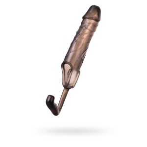 Насадка ToyFa XLover, для увеличения размера с дополнительной стимуляцией,TPE, черная прозрачная, 15,4 см (иной угол)