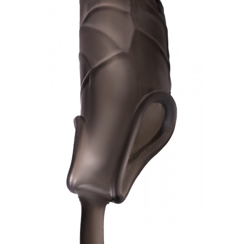 Насадка ToyFa XLover, для увеличения размера с дополнительной стимуляцией,TPE, черная прозрачная, 15,4 см