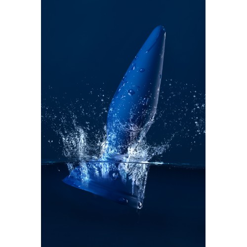 Анальная вибровтулка OPlay Unico с пультом ДУ, силикон, синий, 13,5 см.