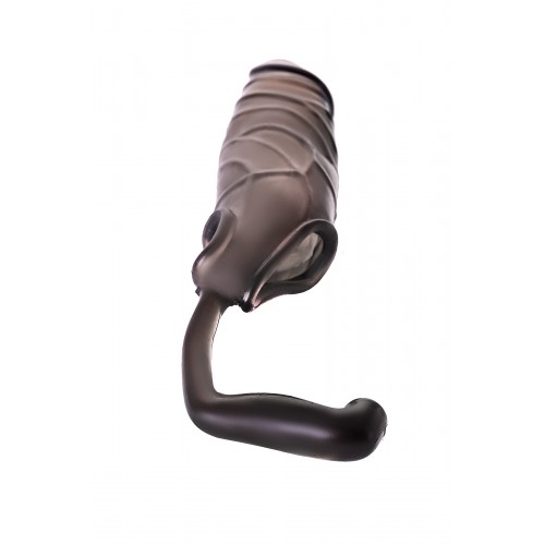 Насадка ToyFa XLover, для увеличения размера с дополнительной стимуляцией,TPE, черная прозрачная, 15,4 см