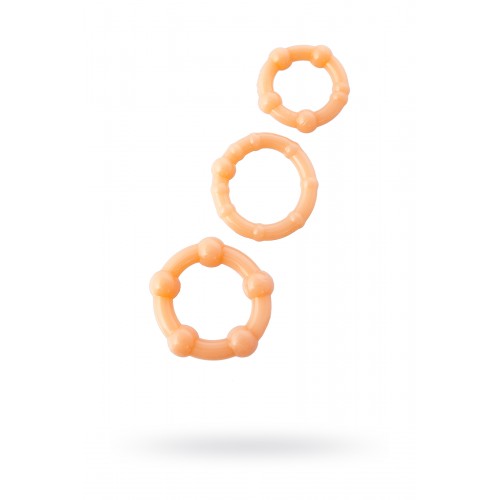 Набор колец 3шт., TOYFA, PVC, телесный