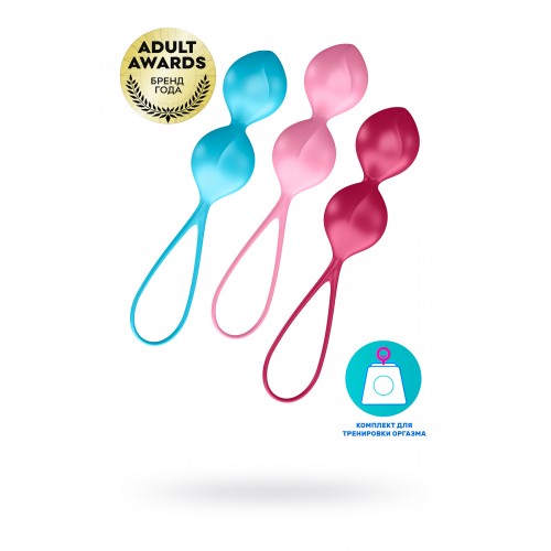 Набор вагинальных шариков Satisfyer  Balls C03 Double, Силикон, Ассорти, Ø 3  см