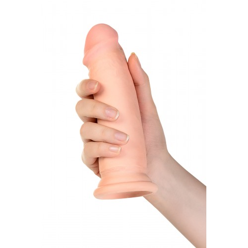 Реалистичный вибратор TOYFA RealStick Elite Vibro, TPR, телесный, 7 режимов вибрации, 18 см с толстым стволом