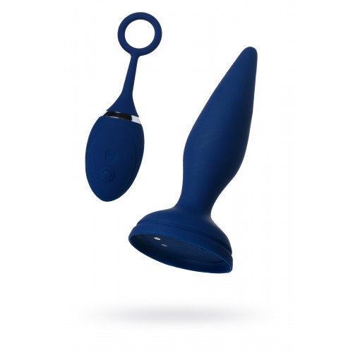 Анальная вибровтулка OPlay Unico с пультом ДУ, силикон, синий, 13,5 см.