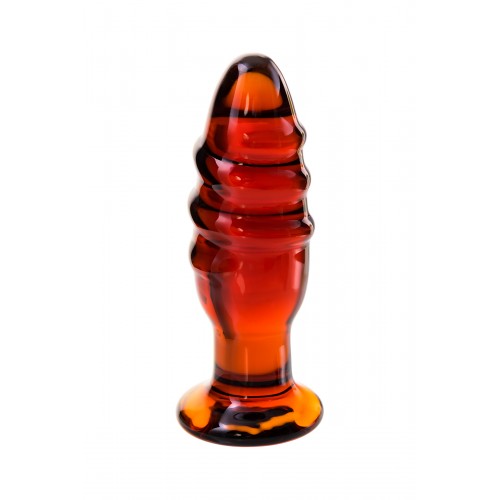 Анальная втулка Sexus Glass, стекло, коричневая, 12,5 см, Ø 4 см