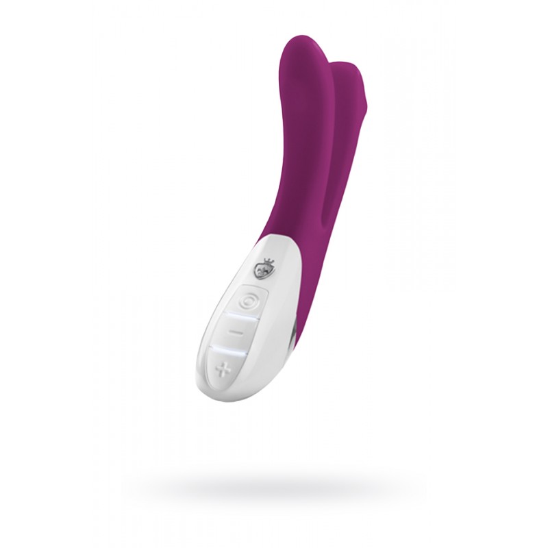 Вибратор Mystim Bon Aparte двойной, силиконовый, фиолетовый, 22 см