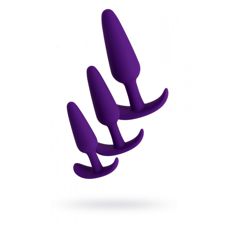 Набор анальных втулок, силикон, фиолетовый