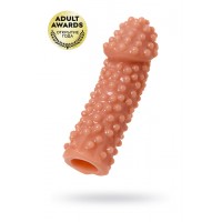 Насадка KOKOS  с дополнительной стимуляцией, реалистичная,TPR, телесный, 14.7 см с шариками