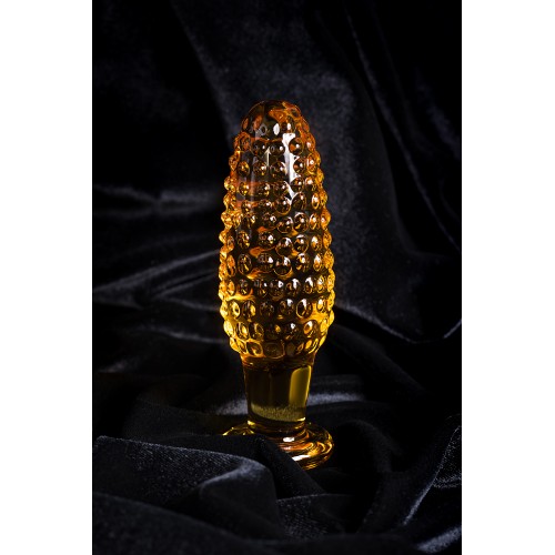 Анальная втулка Sexus Glass, стекло, желтая, 13 см, Ø 4 см