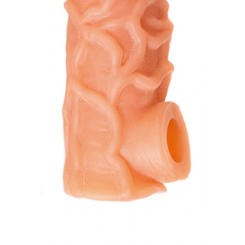 Насадка KOKOS реалистичная с дополнительной стимуляцией, TPE, телесная, 15.6 см