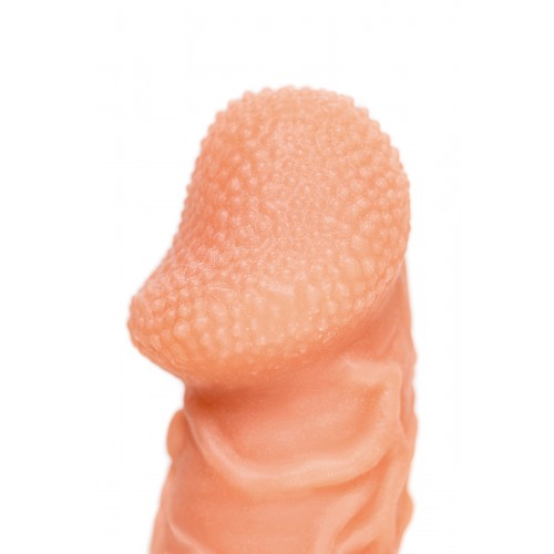 Насадка KOKOS реалистичная с дополнительной стимуляцией, TPE, телесная, 15.6 см
