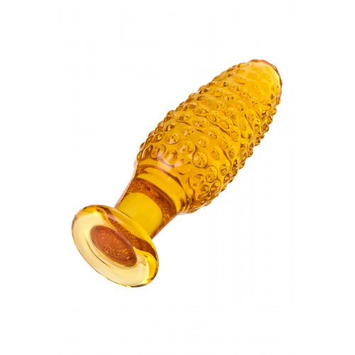 Анальная втулка Sexus Glass, стекло, желтая, 13 см, Ø 4 см