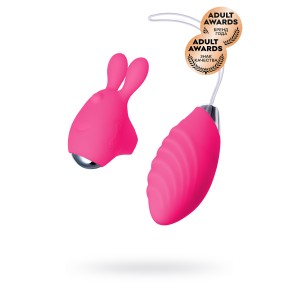 Виброяйцо и вибронасадка на палец JOS VITA, силикон, розовые, 8,5 и 8 см (иной угол)