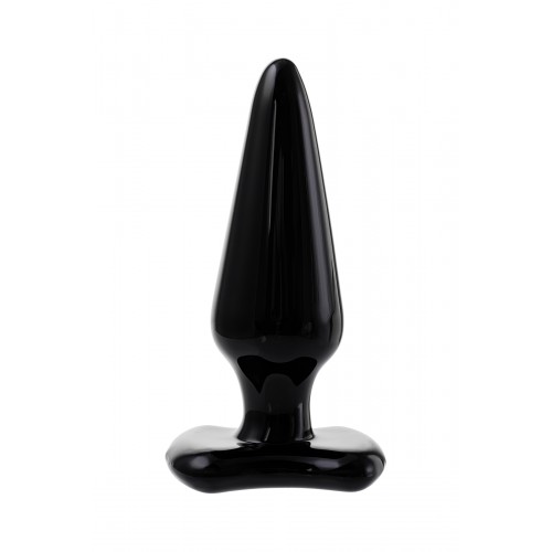 Анальная втулка Sexus Glass, стекло, чёрная, 11 см, Ø 4 см