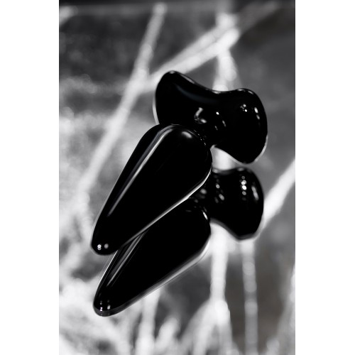 Анальная втулка Sexus Glass, стекло, чёрная, 11 см, Ø 4 см