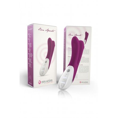 Вибратор Mystim Bon Aparte двойной, силиконовый, фиолетовый, 22 см