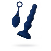 Анальная вибровтулка OPlay Wave с пультом ДУ, силикон, синий, 15,5 см.