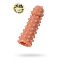 Насадка KOKOS  с дополнительной стимуляцией, реалистичная,TPR, телесный, 12.7 см с шариками на стволе